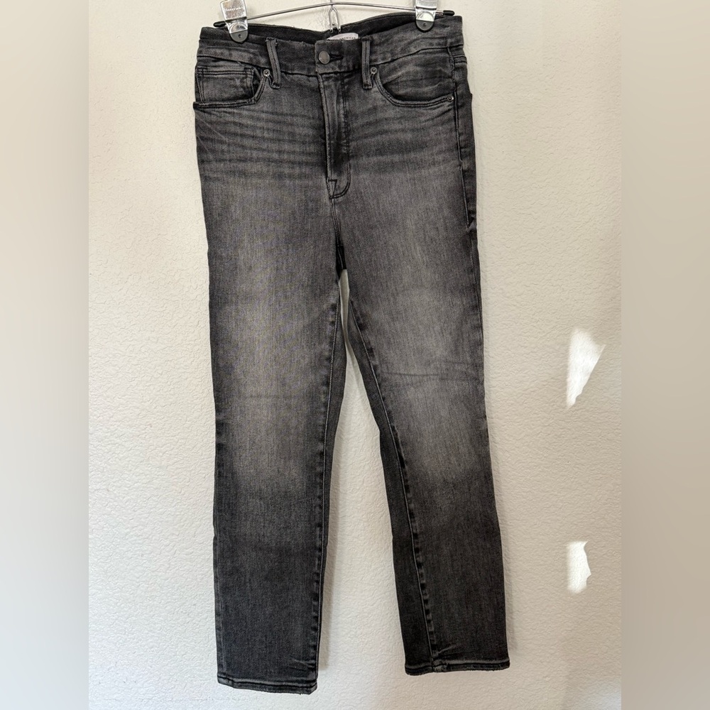 Good American Good Legs Cigarette Black214 Distressed Jean GLC1844T- 6/28